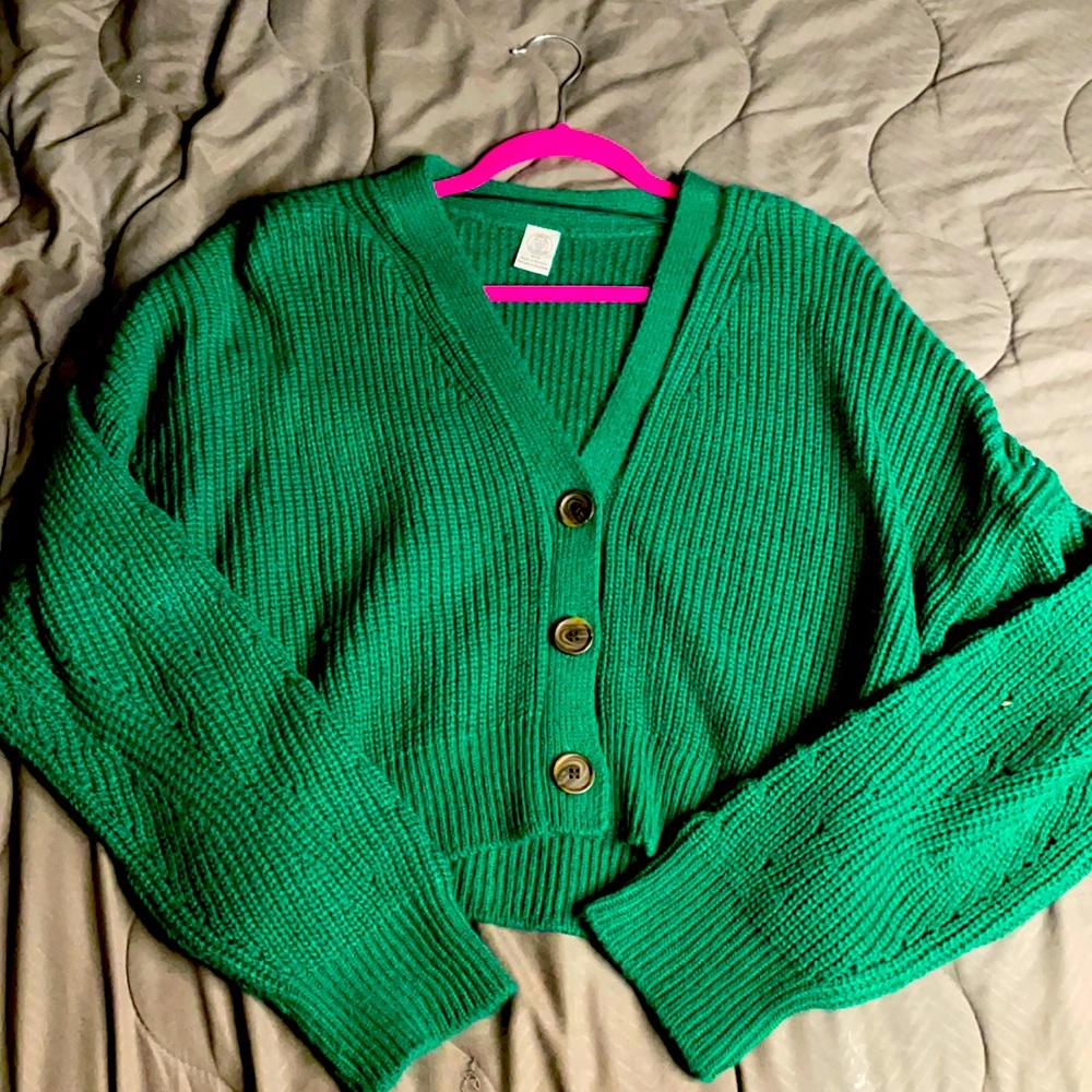 Hunter green cardigan